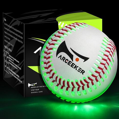 ARCEEKER Light Up Baseball Glow in The Dark, LED Toy Baseballs Glowing with 7 Changing Colors for Nighttime Baseball Game Play, Ideal Baseball Gift for Boys Girls Baseball Fans Playing in Saudi Arabia