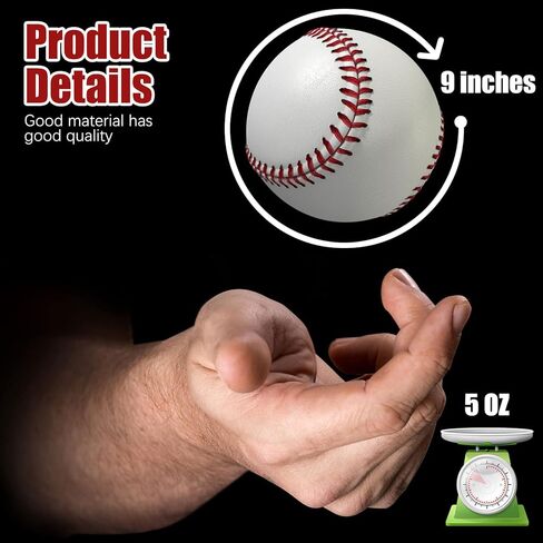 Furtrop Leather Baseball 12/6 Pack Official League Grade Baseballs Competition Level Baseball Balls Training Practice Baseballs for Unmarked Autographs, Pitching, Throwing, Baseball Gifts in Kuwait