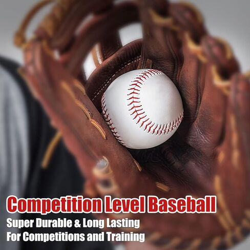 Furtrop Leather Baseball 12/6 Pack Official League Grade Baseballs Competition Level Baseball Balls Training Practice Baseballs for Unmarked Autographs, Pitching, Throwing, Baseball Gifts in Kuwait