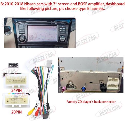 16pin Car Stereo Radio Power Wiring Harness Canbus Box for Nissan X-Trail Teana Navara Qashqai Sentra Support Factory Bose Amplifier OEM Backup Camera in Saudi Arabia