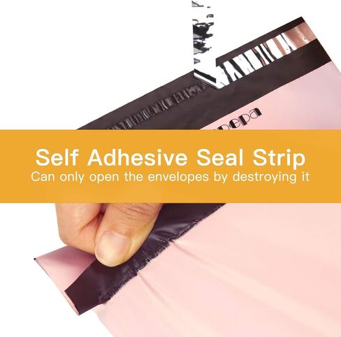 RUSPEPA Poly Mailers 10x13 Inch Pink with Build-in Handle Shipping Bags 3 Mil Pretty Thick Self Adhesive Mailing Envelopes - 50 Pack in Saudi Arabia