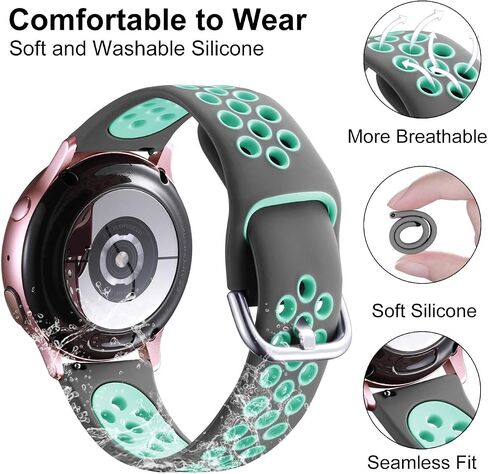 Lerobo Galaxy Watch 6 Band متوافق مع Samsung Galaxy Watch 4 Band 40mm 44mm، Galaxy Watch 4 Classic 42mm 46mm، Galaxy Watch 6 Bands، Galaxy Watch 5 Bands، Galaxy Watch 5 Pro 45mm، 20mm سيليكون in Kuwait