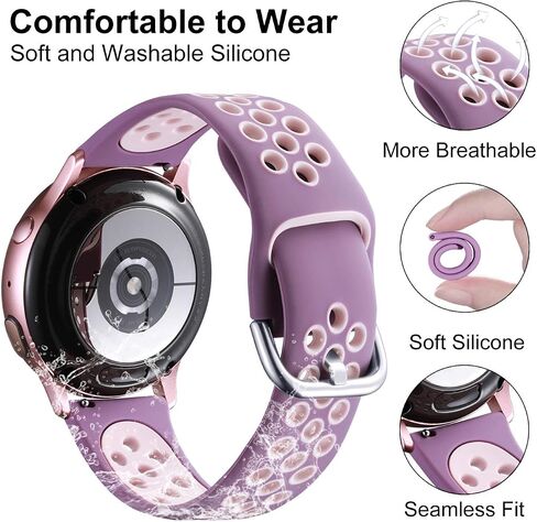 Lerobo 20mm Watch Sport Band for Samsung Galaxy Watch 7 6 5 4 44mm 40mm Men in Kuwait