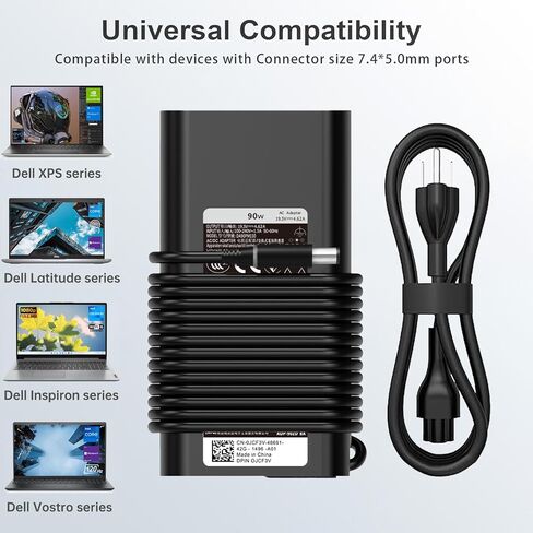 شاحن أصلي 90 واط مناسب لجهاز Dell Inspiron 15R 13 17 Latitude E7440 E7240 7720 7520 D400 D420 D500 DA90PM130 06C3W2 LA90PM130 19.5V 4.62A Tip 7.4mm AC محول الطاقة شاحن الكمبيوتر المحمول in Kuwait
