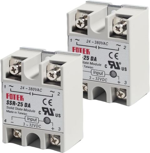 XINTAIHELE مرحل الحالة الصلبة 2 قطعة 25A مدخل مرحل أحادي الطور 3-32VDC مخرج 24-380VAC SSR-25DA in Kuwait