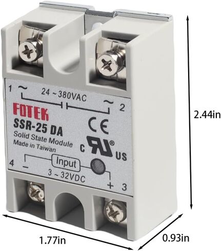 XINTAIHELE مرحل الحالة الصلبة 2 قطعة 25A مدخل مرحل أحادي الطور 3-32VDC مخرج 24-380VAC SSR-25DA in Kuwait