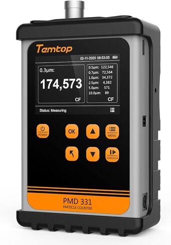 جهاز استشعار الجسيمات المحمول Temtop الاحترافي بأسعار معقولة في غرف الأبحاث 0.3μm ~ 10μm جهاز اختبار المواد الجسيمية PM0.5، PM2.5، كاشف PM10 ISO-21501 معتمد PMD331 in Saudi Arabia