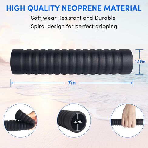 مقابض مجداف VEITHI Kayak من السيليكون غير القابلة للانزلاق، خيط لولبي من الداخل، ملحقات التجديف لمجاديف التفكيك، منع ظهور البثور، تناسب قطر مجداف الكاياك حتى 1.18 بوصة (قطعتان أسودتان) in Kuwait