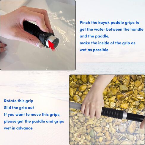 مقابض مجداف VEITHI Kayak من السيليكون غير القابلة للانزلاق، خيط لولبي من الداخل، ملحقات التجديف لمجاديف التفكيك، منع ظهور البثور، تناسب قطر مجداف الكاياك حتى 1.18 بوصة (قطعتان أسودتان) in Kuwait
