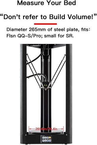 FYSETC Flsn QQ-S Build System 265mm/ 10.4 inch Diameter 3 in 1 Round PEI Sheet Flexible Steel Platform+Sticker Base with Adhesive Heated Bed Cover for Flsn QQ,QQ-S,QQ-S-Pro 3D Printer in Saudi Arabia