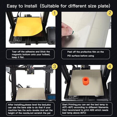 FYSETC Flsn QQ-S Build System 265mm/ 10.4 inch Diameter 3 in 1 Round PEI Sheet Flexible Steel Platform+Sticker Base with Adhesive Heated Bed Cover for Flsn QQ,QQ-S,QQ-S-Pro 3D Printer in Saudi Arabia