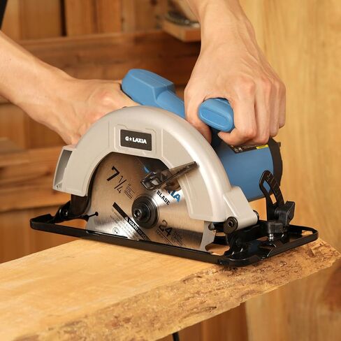 G LAXIA Circular Saw, 11A 7-1/4"Power Circular Saw with Rip Guide, 6000RPM Hand-Held Circular Saw, 0-45° Bevel Adjustment, Corded Electric Saw for Wood in Saudi Arabia