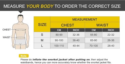 Abuytwo Snorkel Vest for Adults, Inflatable Buoyancy Aid Swim Jackets Snorkeling Vests for Kayak Diving Paddle Boating Water Sports Safety Men/Women in Saudi Arabia