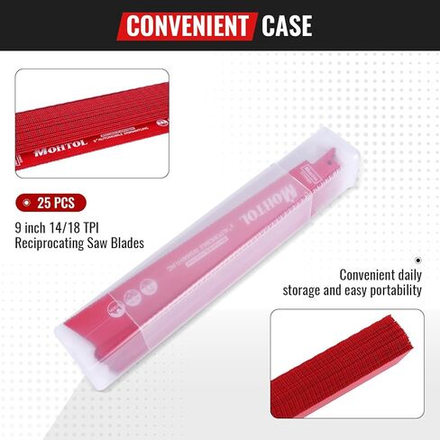 50 حزمة 9 بوصة 14/18 TPI شفرة المنشار الترددية للتفكيك التلقائي، 1/16-5/16 قطع معدنية متوسطة، أسنان M42 مع كوبالت ثنائية المعدن، شفرة منشار ترددية من سبائك الصلب من الكربيد لهدم الفولاذ in Kuwait