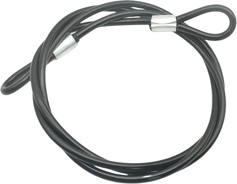 Bytiyar 5FT 6mm قفل كابل أمان من الفولاذ المقاوم للصدأ، قفل أمتعة كابل أمان مطلي بالفينيل من الفولاذ المضفر، حبل سلك أمان مرن من الفولاذ حلقة مزدوجة in Kuwait