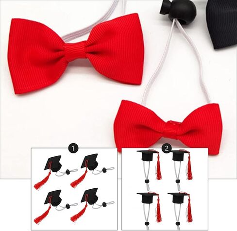 Amosfun 4pcs cat hat Dog Cap and Gown Graduation top Hats Outfit Mini Puppy -Lovely Mini Graduation Hats Graduation -Caps Bow Ties Pet Decorations in Saudi Arabia