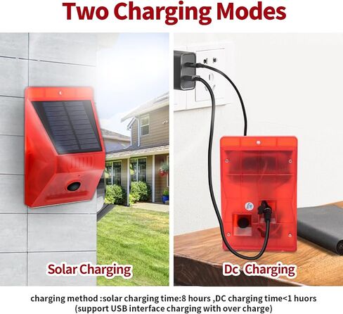 ChunHee Solar Alarm Strobe Light with Remote Control Motion Sensor Detector Outdoor Alarm 129db Sound Security Siren IP65 Waterproof Protected for Villa, Chicken coop, Farm, Yard, 2 Pack in Saudi Arabia