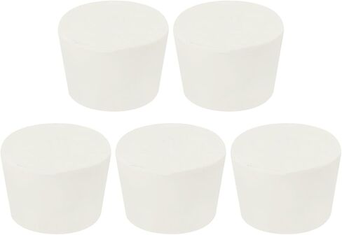 MECCANIXITY Rubber Tapered Plug 43mm to 52mm Solid Test Tubes Bungs Stopper White for Lab Home 5 Pieces in Saudi Arabia