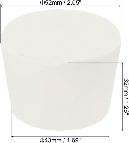 MECCANIXITY Rubber Tapered Plug 43mm to 52mm Solid Test Tubes Bungs Stopper White for Lab Home 5 Pieces in Saudi Arabia