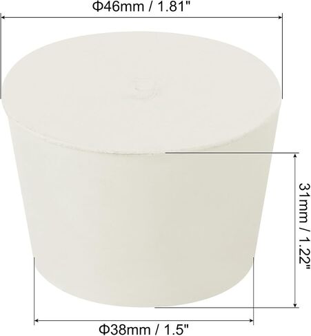 MECCANIXITY Rubber Tapered Plug 43mm to 52mm Solid Test Tubes Bungs Stopper White for Lab Home 5 Pieces in Saudi Arabia