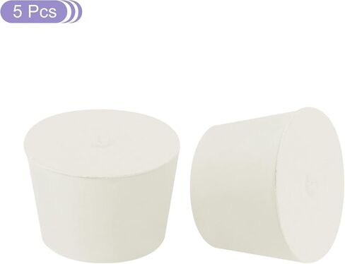 MECCANIXITY Rubber Tapered Plug 43mm to 52mm Solid Test Tubes Bungs Stopper White for Lab Home 5 Pieces in Saudi Arabia