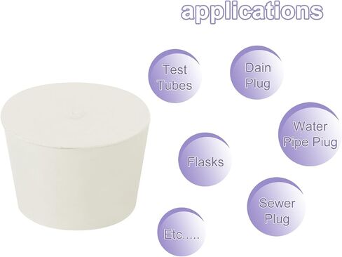 MECCANIXITY Rubber Tapered Plug 43mm to 52mm Solid Test Tubes Bungs Stopper White for Lab Home 5 Pieces in Saudi Arabia