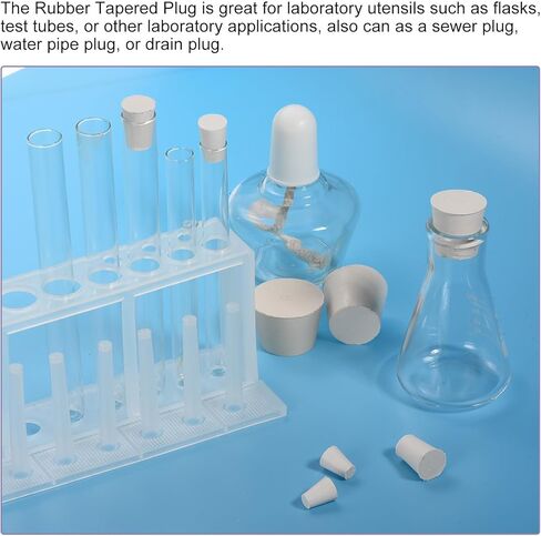 MECCANIXITY Rubber Tapered Plug 43mm to 52mm Solid Test Tubes Bungs Stopper White for Lab Home 5 Pieces in Saudi Arabia