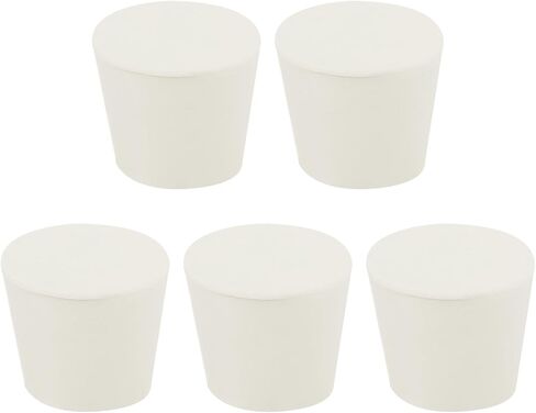MECCANIXITY Rubber Tapered Plug 43mm to 52mm Solid Test Tubes Bungs Stopper White for Lab Home 5 Pieces in Saudi Arabia