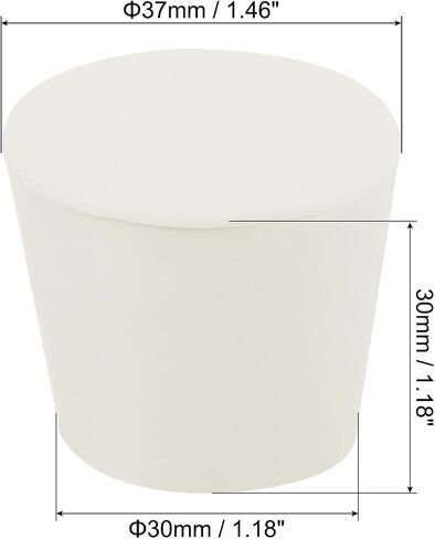 MECCANIXITY Rubber Tapered Plug 43mm to 52mm Solid Test Tubes Bungs Stopper White for Lab Home 5 Pieces in Saudi Arabia