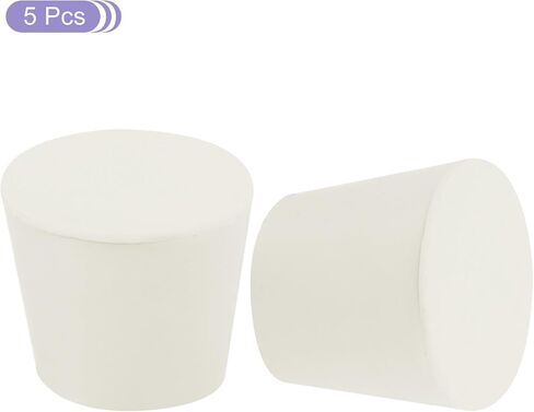 MECCANIXITY Rubber Tapered Plug 43mm to 52mm Solid Test Tubes Bungs Stopper White for Lab Home 5 Pieces in Saudi Arabia