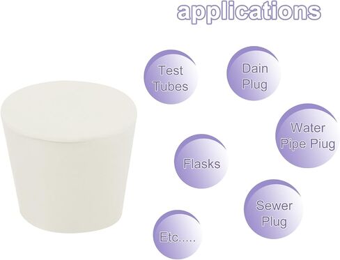 MECCANIXITY Rubber Tapered Plug 43mm to 52mm Solid Test Tubes Bungs Stopper White for Lab Home 5 Pieces in Saudi Arabia
