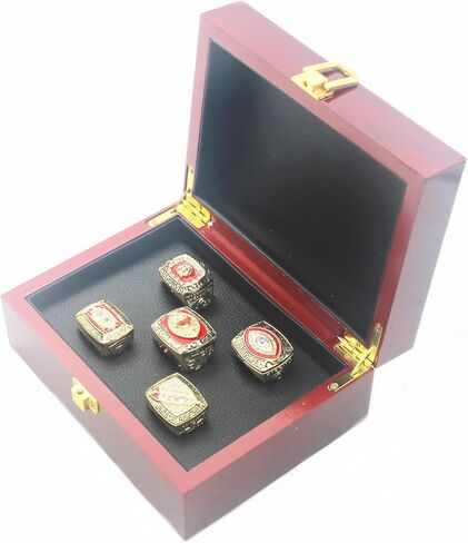 حلقات فالمان واشنطن لكرة القدم 1982 1987 1991 للأبطال الخارقين وحلقة بطولة N'F'C 1972 1983 مع صندوق خشبي مقاس 11 هدايا للرجال والنساء والأولاد والأطفال والآباء الشباب in Kuwait