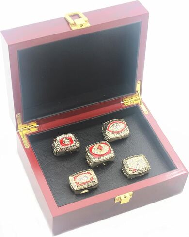 حلقات فالمان واشنطن لكرة القدم 1982 1987 1991 للأبطال الخارقين وحلقة بطولة N'F'C 1972 1983 مع صندوق خشبي مقاس 11 هدايا للرجال والنساء والأولاد والأطفال والآباء الشباب in Kuwait