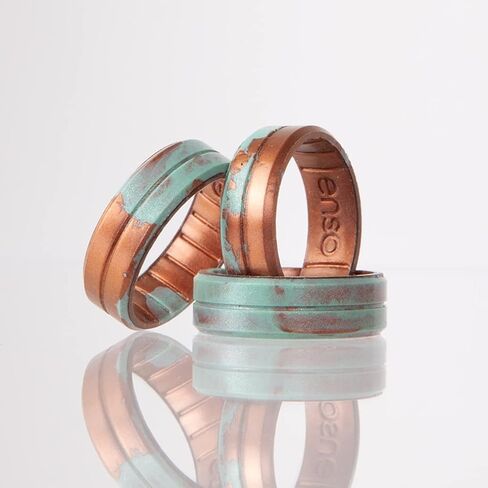 حلقات Enso Rings المصنوعة يدويًا من السيليكون الكلاسيكي - تصميم مريح ومرن - بعرض 7.24 مم، وسمك 1.9 مم in Kuwait