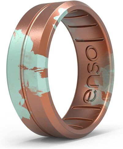 حلقات Enso Rings المصنوعة يدويًا من السيليكون الكلاسيكي - تصميم مريح ومرن - بعرض 7.24 مم، وسمك 1.9 مم in Kuwait