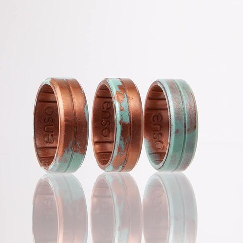 حلقات Enso Rings المصنوعة يدويًا من السيليكون الكلاسيكي - تصميم مريح ومرن - بعرض 7.24 مم، وسمك 1.9 مم in Kuwait