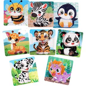 ألغاز للأطفال من عمر 3 إلى 5 سنوات مكونة من 20 قطعة ألغاز خشبية ملونة مجموعة من 6 ألعاب تعليمية لتنمية الدماغ ذات موضوع نابض بالحياة للأولاد والبنات (6 ألغاز) in Kuwait