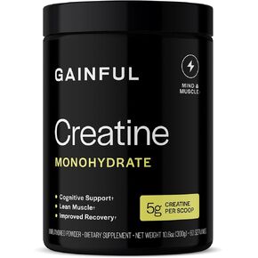 Gainful Creatine Powder, Post Workout Amino Acid Supplement, Muscle, Energy & Focus Support, 5g Creatine Monohydrate, Unflavored, 28 Servings in Saudi Arabia