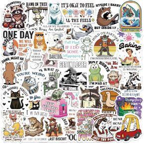Chivertion 400 Pcs Funny Stickers Waterproof Stickers Pack Cool Stickers for Laptop, Bumper, Water Bottles, Phone, Hard Hats, Wall, Window Decals Decors, 50 Styles in Kuwait