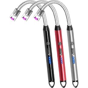 4 Pack Candle Lighter Electric Lighter Rechargeable Arc Lighter Windproof Flexible Neck Long Lighter Rotate 360 Plasma Lighter USB Flameless Lighters Candles Grill BBQ Camping in Kuwait