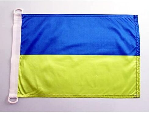 Ukraine NAUTICAL Flag 18'' x 12'' - Ukrainian flags 30 x 45 cm - Banner 12x18 in for boat - AZ FLAG in Saudi Arabia