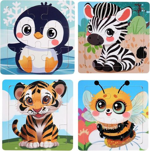 Puzzles for Kids Ages 3-5 Year Old 20 Piece Colorful Wooden Puzzles Set of 6 Vibrant Theme Brain Development Learning Toys Set for Boys and Girls (6 Puzzles) in Kuwait