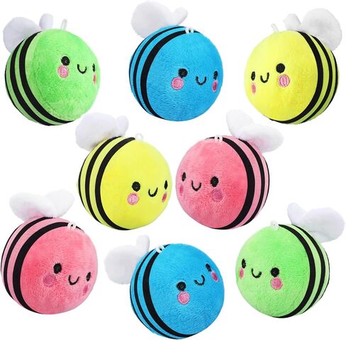 8 Pcs 5 Inch Stuffed Bees Plush Soft Bees Small Bee Stuffed Animal Realistic Cartoon Little Honey Bee Stuffed Toy Adorable Bee Doll for Bee Birthday Party Decorations DIY (Vivid Style) in Saudi Arabia