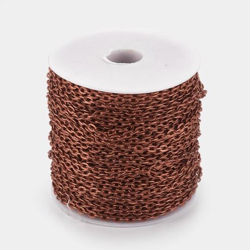 HDSupplies 32ft - Antique Bronze Flat Open Link Chain Finding 5x3mm - Bulk Unfinished Chain in Saudi Arabia