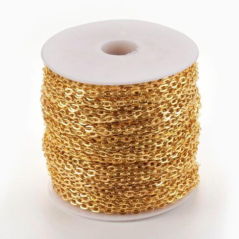 HDSupplies 32ft - Antique Bronze Flat Open Link Chain Finding 5x3mm - Bulk Unfinished Chain in Saudi Arabia