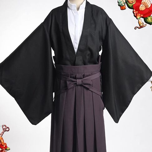 Unisex Japanese Traditional Samurai Kimono Warrior Kendo Aikido Hapkido Martial Arts Sportswear Hakama Uniform Set Outfit (L, 01-Red) in Saudi Arabia