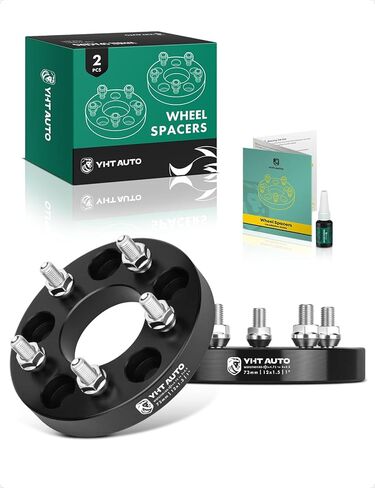 YHTAUTO 5x4.75 to 5x4.5 Wheel Adapters 1 inch Compatible with Buick, Cadillac, Chevrolet, GMC, Pontiac Tire Spacers w/ M12x1.5 & 12.9 Grade Studs, 73 mm Center Bore 5 Lug 2PCS Black Wheel Spacers in Saudi Arabia