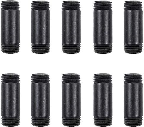 10 Pack 3/4 Inches x 12 Inches Black Malleable Steel Nipples Fitting, DIY Steampunk Industrial Vintage Style. in Saudi Arabia