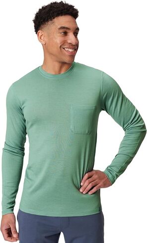 Men's Merino Wool Super Soft Long Sleeve Shirt - Everyday Weight - Wicking Breathable Anti-Odor in Kuwait
