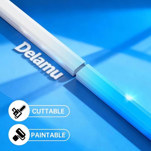 جدار إخفاء سلك Delamu، أغطية سلك للأسلاك على الحائط، أغطية أسلاك كبيرة لمخفي كابلات الحبال، أغطية أسلاك 94.5 بوصة للتلفزيون على غطاء كابل الحائط، مجموعة إدارة الكابلات سهلة الإعداد، 6X W1.0 H0.53in in Kuwait